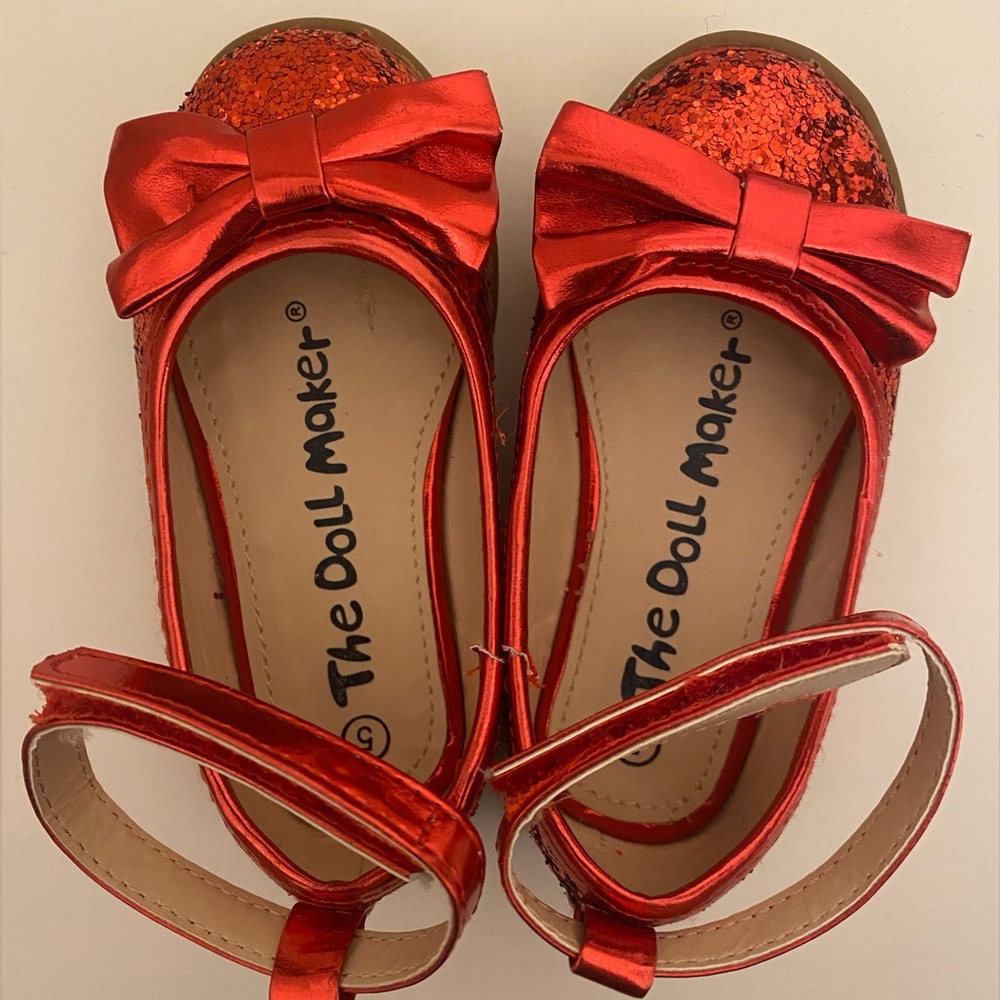 The Doll Maker Sparkly Red Flats for Toddler